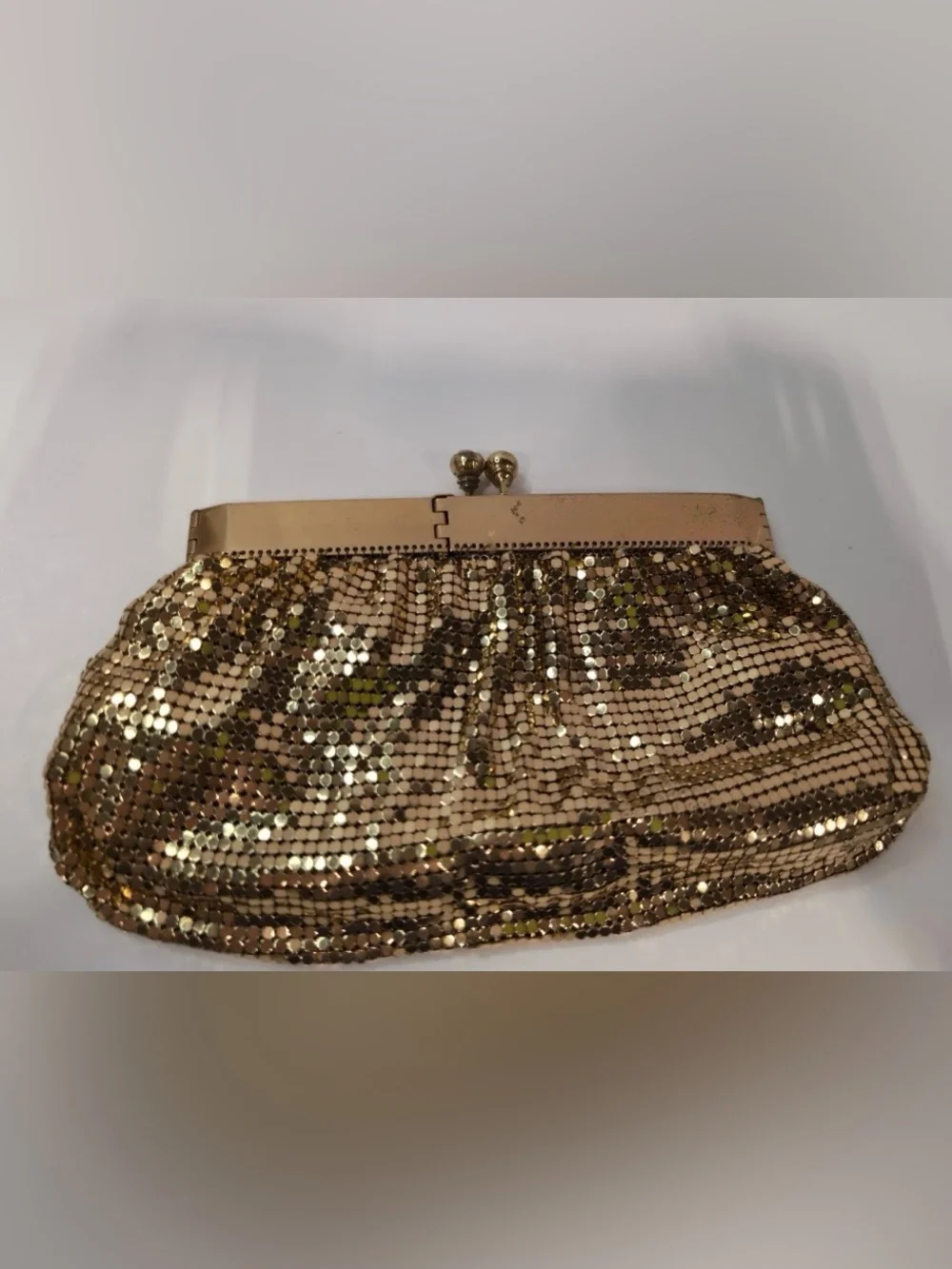 Duramesh  Fifth Avenue gold mesh evening clutch complete with its original box